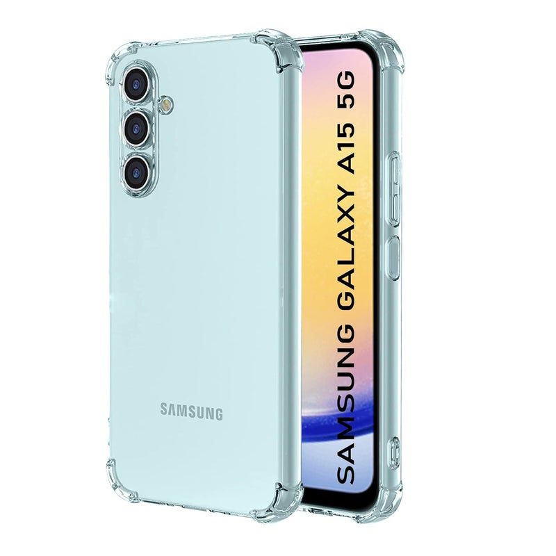 Cedo Samsung Galaxy A15 (5G) Bumper Case | Soft Jel Flexible Thin Full Protection Shock Proof Clear TPU Back Case Cover for Samsung Galaxy A15 (5G) (Transparent) - Image 1