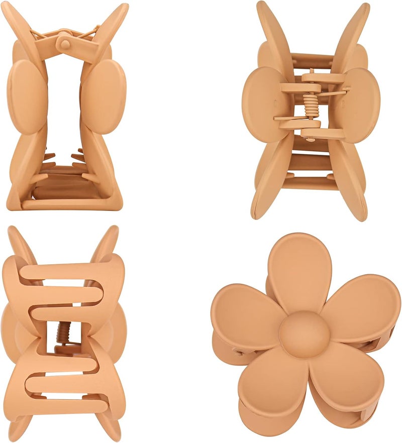 Messen 12 Pieces Flower Claw Clips for Women Girls - Large, Strong Hold Jaw Clips in 12 Matte Colors for Thick and Thin Hair - Image 3
