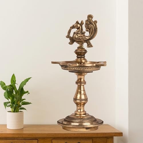 Mohanjodero Brass Peacock Diya, Peacock Lamp - Image 1