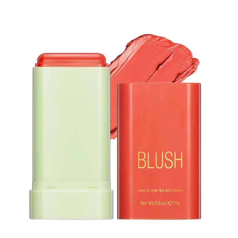 FYEBOO MultiUse Makeup Blush Stick Cream Blush Stick Tinted Solid Moisturizer Stick for Cheek  Eyes  Lips Waterproof Natural Nude Makeup Suitable for All Skin 3Coral Orange