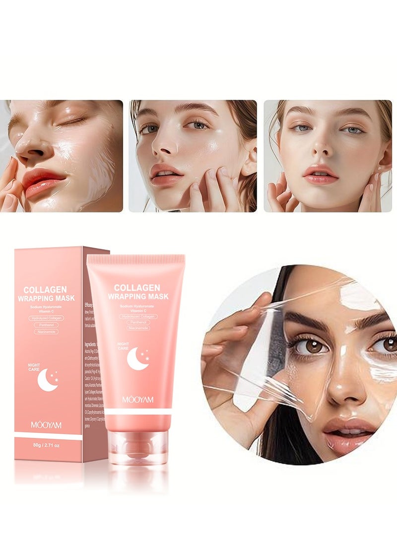 MOOYAM - Collagen Night Wrapping Mask Peel-Off Overnight Collagen Face Mask - Image 1