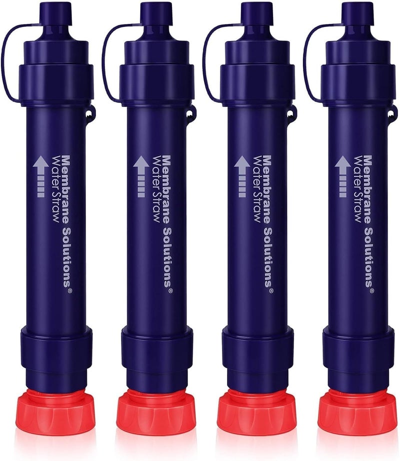 Membrane Solutions Water Filter Straw S2, NSF/ANSI 42&372&401 Certified, 4-Stage 0.1 Î¼m Portable Water Purifier with Replaceable Filter, 5,000L Capacity for Camping, Hiking, Survival and Emergency- 4P - Image 1