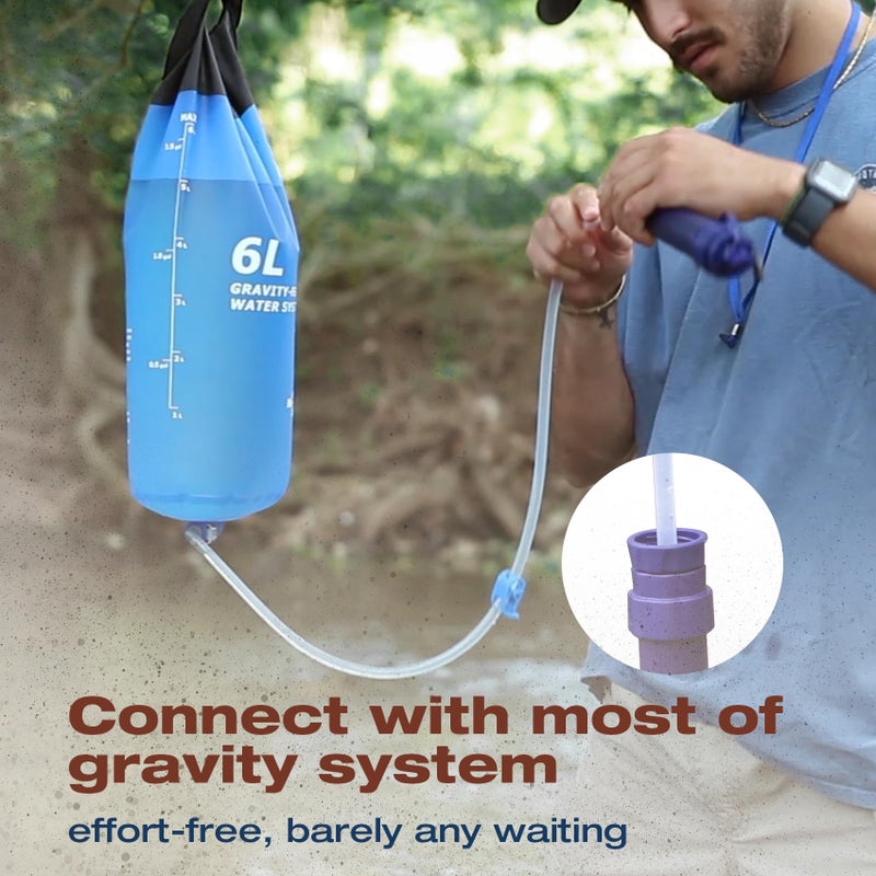 Membrane Solutions Water Filter Straw S2, NSF/ANSI 42&372&401 Certified, 4-Stage 0.1 Î¼m Portable Water Purifier with Replaceable Filter, 5,000L Capacity for Camping, Hiking, Survival and Emergency- 4P - Image 4