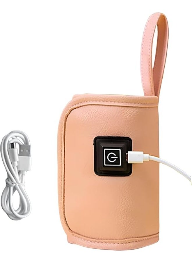 جهاز تدفئة زجاجات الرضاعة للأطفال باللون الوردي، يعمل بمنفذ USB، تسخين سريع بتقنية رقمية للحفاظ على درجة حرارة ثابتة، مما يضمن دفء زجاجات الرضاعة بسرعة وأمان لفترات طويلة. - Image 1
