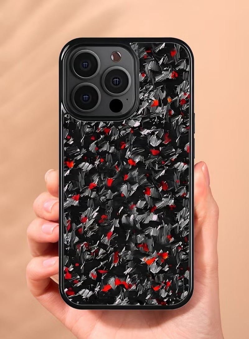 2025 Magnetic 100% Real Carbon Fiber Slim Dry Hard Pc Phone Cover Carbon Fiber Phone Case Iphone 15 Pro (Red) - Image 1