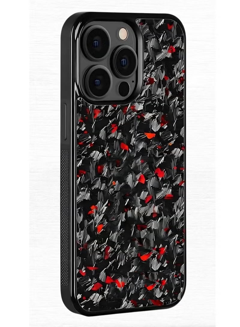 2025 Magnetic 100% Real Carbon Fiber Slim Dry Hard Pc Phone Cover Carbon Fiber Phone Case Iphone 15 Pro (Red) - Image 2