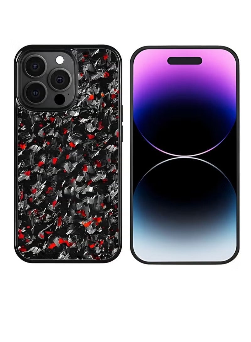 2025 Magnetic 100% Real Carbon Fiber Slim Dry Hard Pc Phone Cover Carbon Fiber Phone Case Iphone 15 Pro (Red) - Image 3