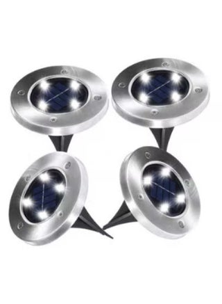 4-Piece Solar Powered LED Patio Sensitive Sensor Light White