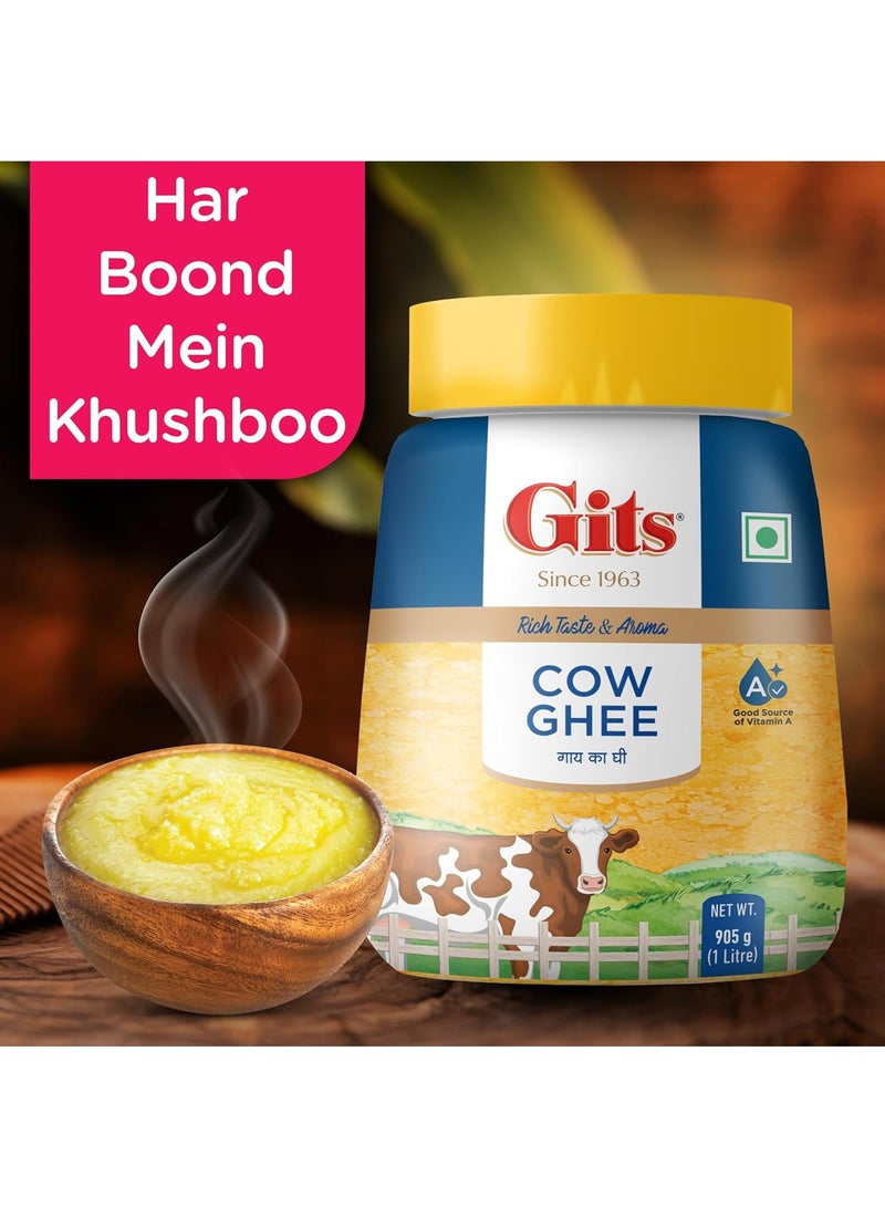 Gits Cow Ghee 200 ml Jar | Pack of 2 | Aroma in every drop |Pure Veg, Pure Cow Ghee, Desi Ghee, No preservatives | Rich Taste & Aroma | Good source of Vitamin A, Delicious, Healthy & Nutritious | Good for Digestion, Heart, Skin and Hair | Homemade taste - Image 2
