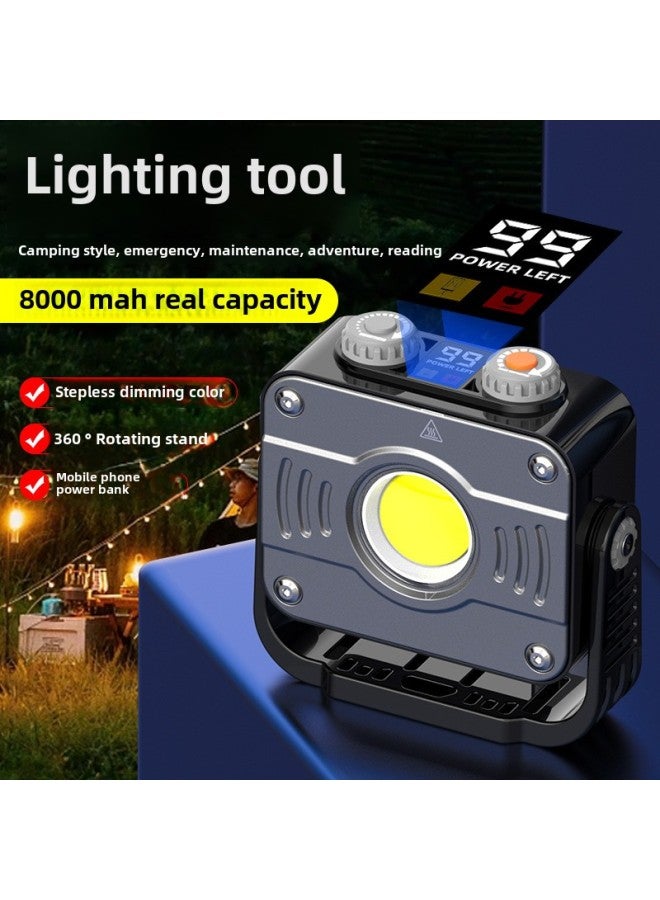 Loquat Outdoor Lighting Camping Tent Lights Super Bright High Lumen Camping Lights Multi-functional Cob Work Lights Auto Repair Emergency-Color:W894-2 Cob + 6 2835 Patches Red Light + Bracket - Image 1