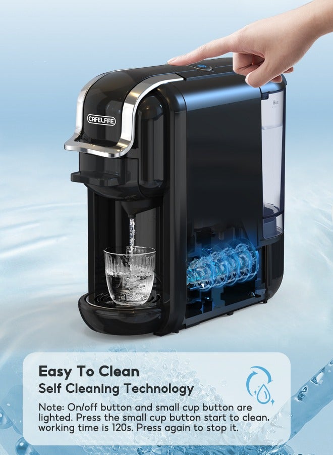 Cafelffe 4 In 1 Hot Cold Brew Espresso Capsule Coffee Machine For Nespresso Dolce Gusto ESE Pods And Coffee Powder 1450W 600ML Black - Image 4