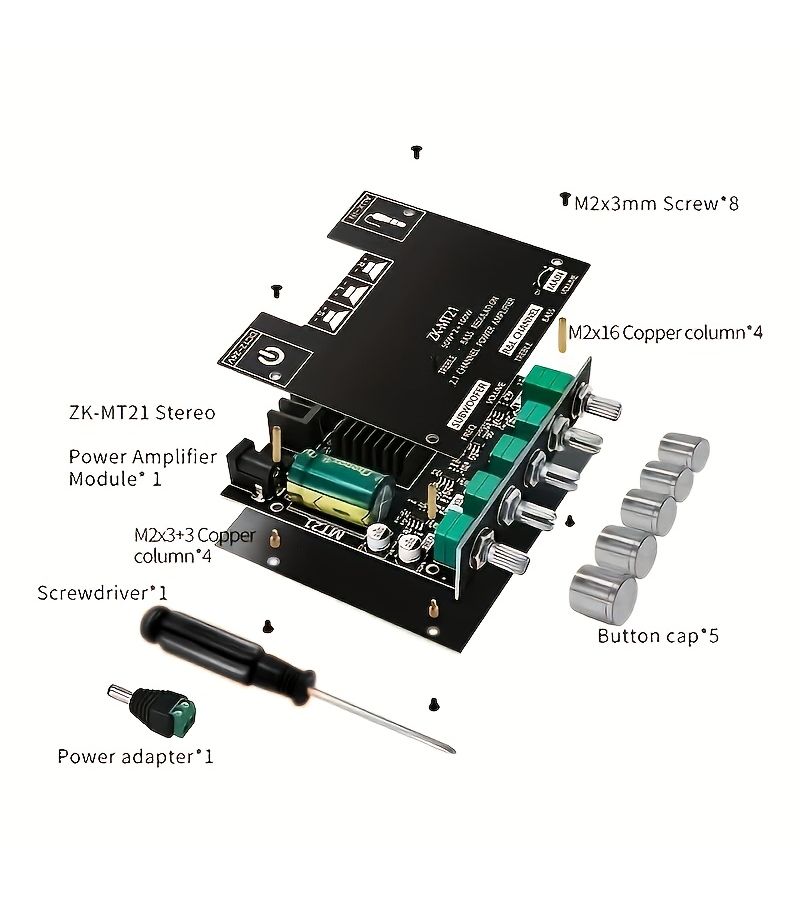 ZK-MT21 2.1 Channel Digital Module 50W Per Channel Plus 100W For High Low And Super Subwoofer - Image 5