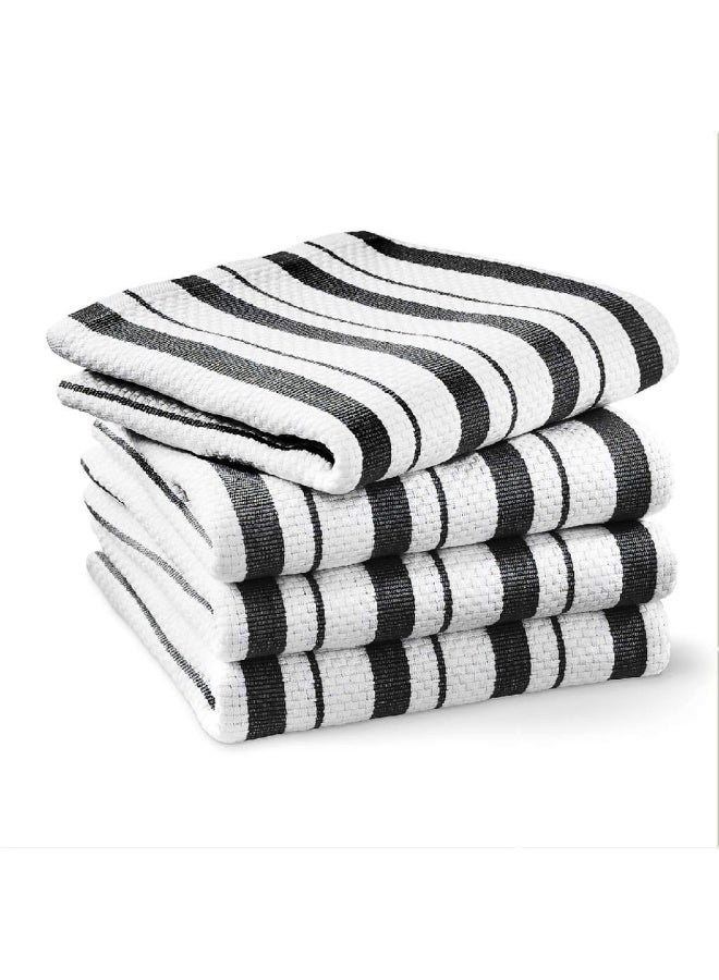 williams sonoma WilliamsSonoma Classic Striped Towels Set of 4 Jet Black  - Image 2