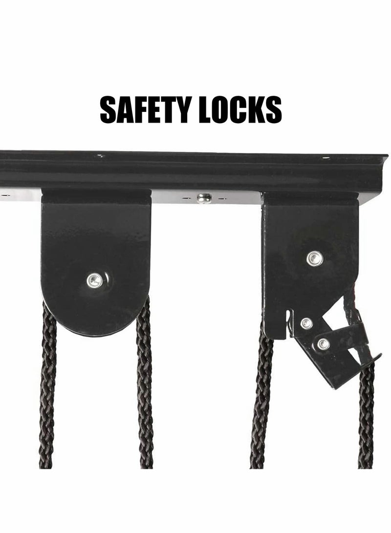 KASTWAVE Bike Lift Hoist, Bicycle Hoist for Garage Storage, Heavy Duty Ceiling Mountain Bicycle Hanger Pulley Rack, 30kg Capacity Steel Strong Durable for Mountain Bikes Road Bikes  - Image 3