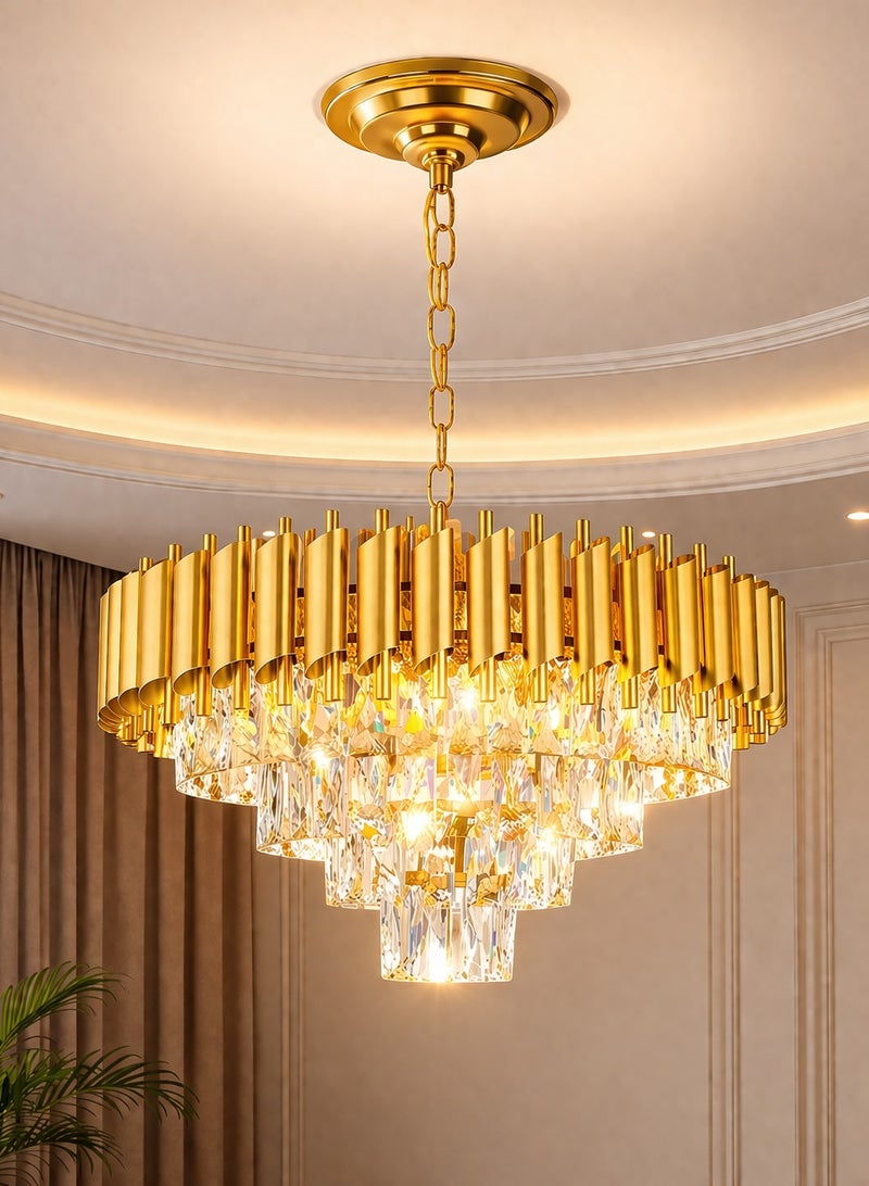 AL THURAYAT Luxury Gold Crystal Chandelier 40cm – Modern Ceiling Chandelier for Living Room, Dining Room & Luxury Interiors - Image 1