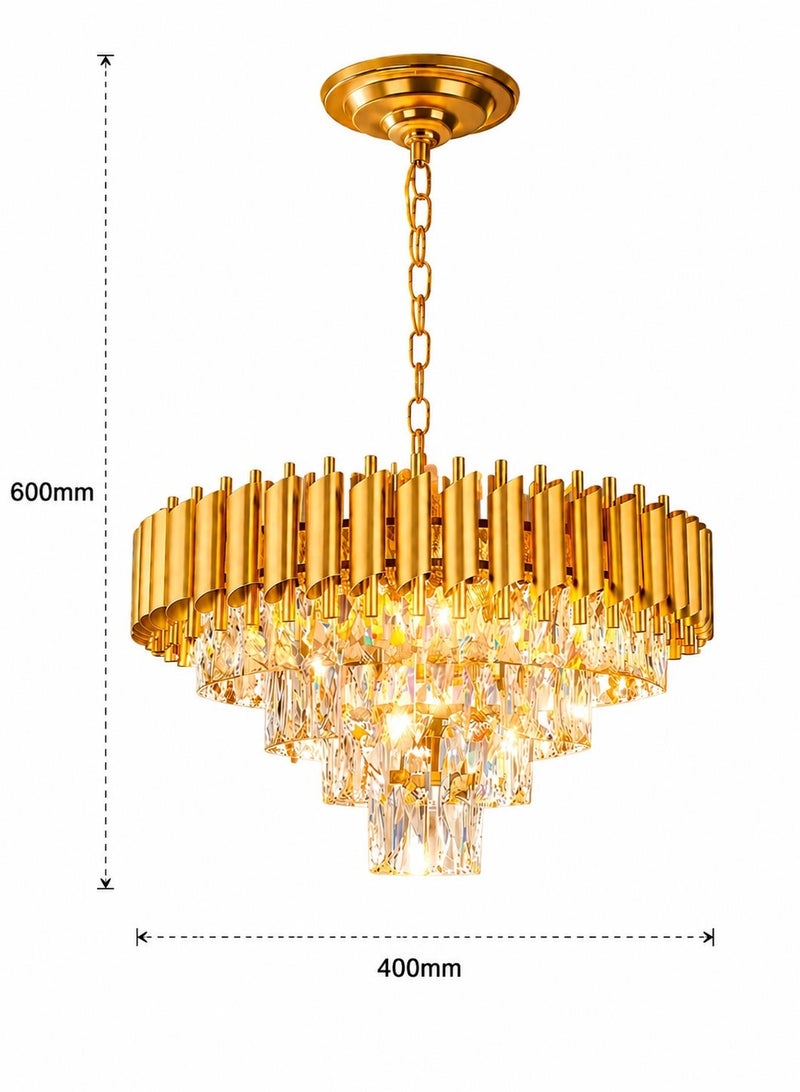 AL THURAYAT Luxury Gold Crystal Chandelier 40cm – Modern Ceiling Chandelier for Living Room, Dining Room & Luxury Interiors - Image 3