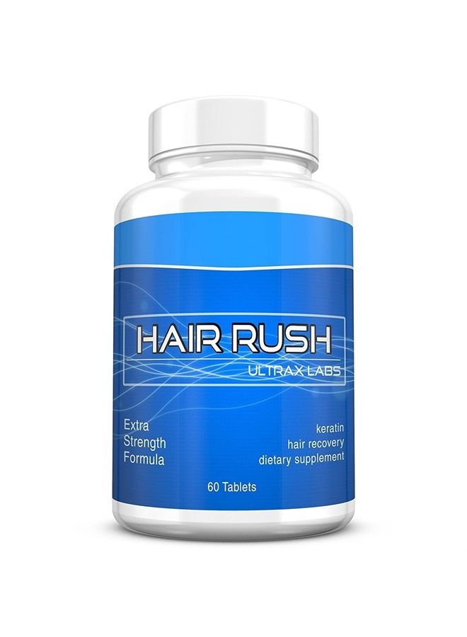 Ultrax Labs Hair Rush | Maxx Hair Growth & Anti Hair Loss Nutrient Solubilized Keratin Vitamin Supplement, 60 tablets.  - Image 1