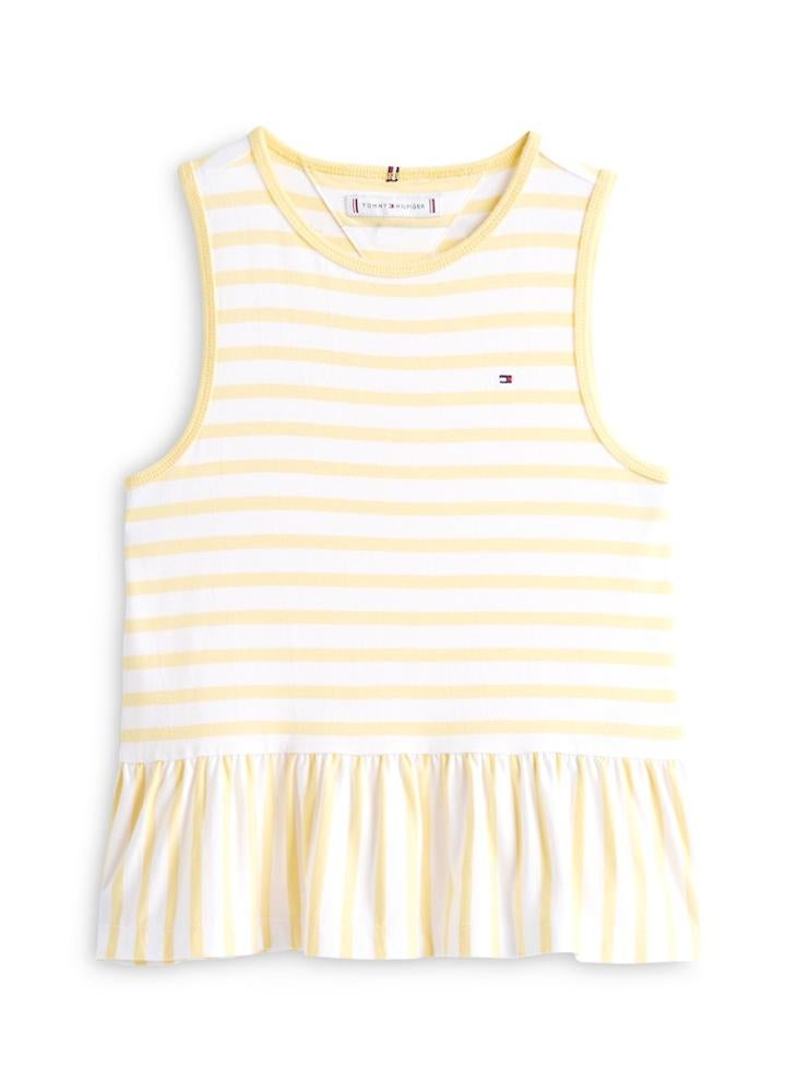 TOMMY HILFIGER Kids Peplum Sleeveless Stripe Top  - Image 5