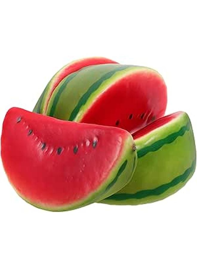 Realistic Watermelon Slice Model 4PCS Faux Fruit Decoration For Kitchen Home Table - Image 1