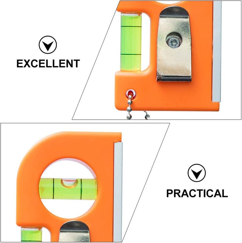 klarako 2Pcs Portable Magnetic Mini Spirit Levels - Keychain Horizontal Vertical Leveler Mini Balancing Calibrator for Horizontal or Vertical Measuring and Marking, Orange - Image 5