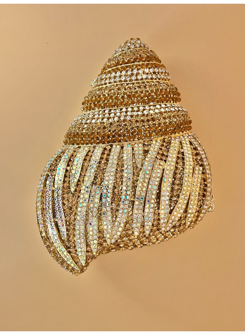 SVARN ATELIER The Crystal Shell Clutch Crystal Clutch Rhinestone Bag Handbag Luxury Clutch Bag Evening Bag Party Bag Shiny Sparkle Bag Crystal Bag Owl Shaped Bag Owl Crystal Bag Owl Bag Rhinestone Clutch - Image 3