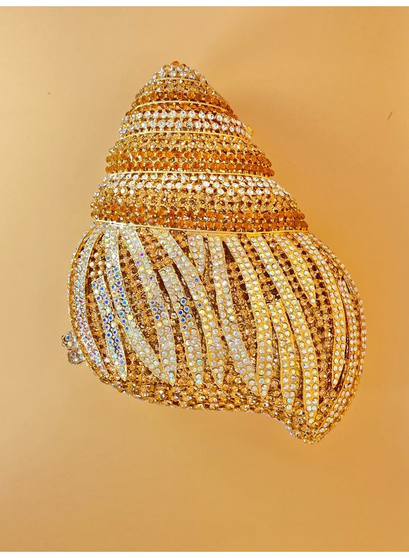 SVARN ATELIER The Crystal Shell Clutch Crystal Clutch Rhinestone Bag Handbag Luxury Clutch Bag Evening Bag Party Bag Shiny Sparkle Bag Crystal Bag Owl Shaped Bag Owl Crystal Bag Owl Bag Rhinestone Clutch - Image 4