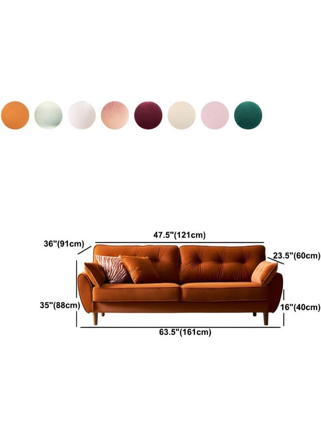 Ripple FURNITURE Contemporary Flared Arm Standard Sofa, Beige (Light Pink)  - Image 2