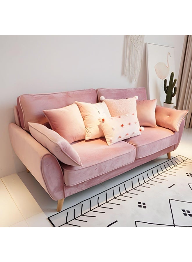 Ripple FURNITURE Contemporary Flared Arm Standard Sofa, Beige (Light Pink)  - Image 1