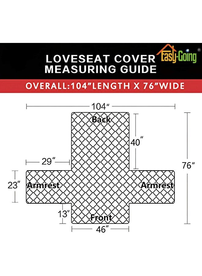 Easy-Going EasyGoing Reversible Loveseat Couch Cover for 2 Cushion Couch Sofa Cover for Dogs Water Resistant Furniture Protector with Foam Sticks Elastic Straps for Pet Loveseat Greyish GreenBeige - Image 5