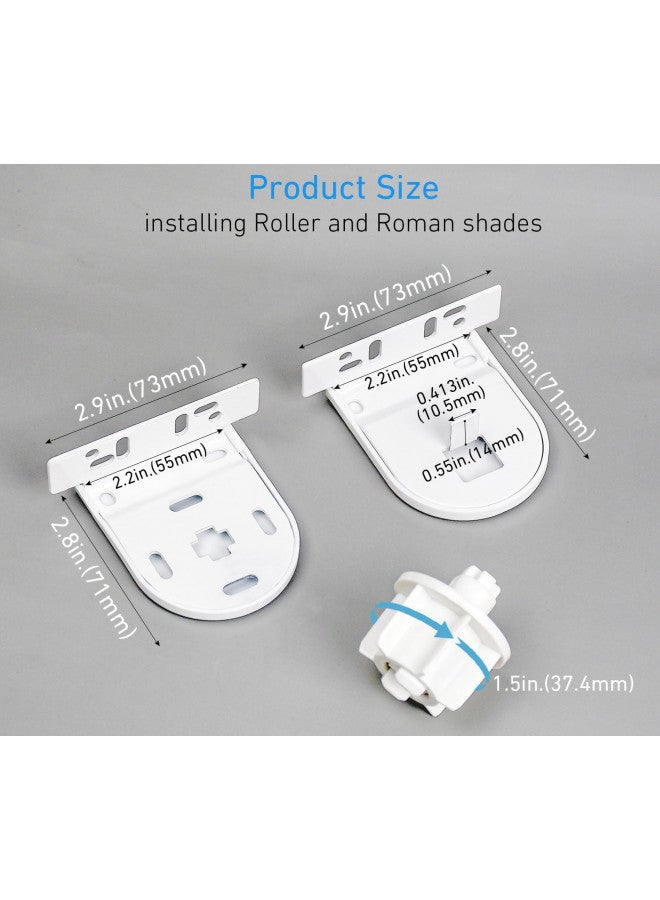 Rollerhouse 38/40mm Roller Blind Repair Kit, Mount Window Shade Brackets, Curtain Roller Blind Accessories for Electric Blinds with 1 1/2" Tube, 1 Pair, White - Image 2