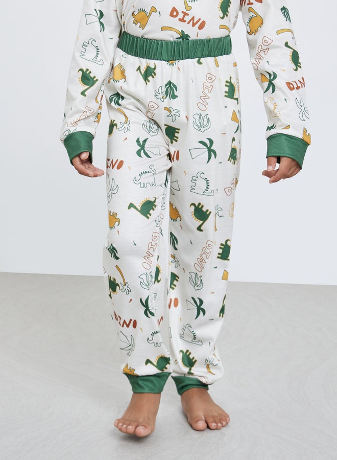 ستايلي طقم بيجاما وتيشيرت بطبعة ديناصور للأولاد - Image 5