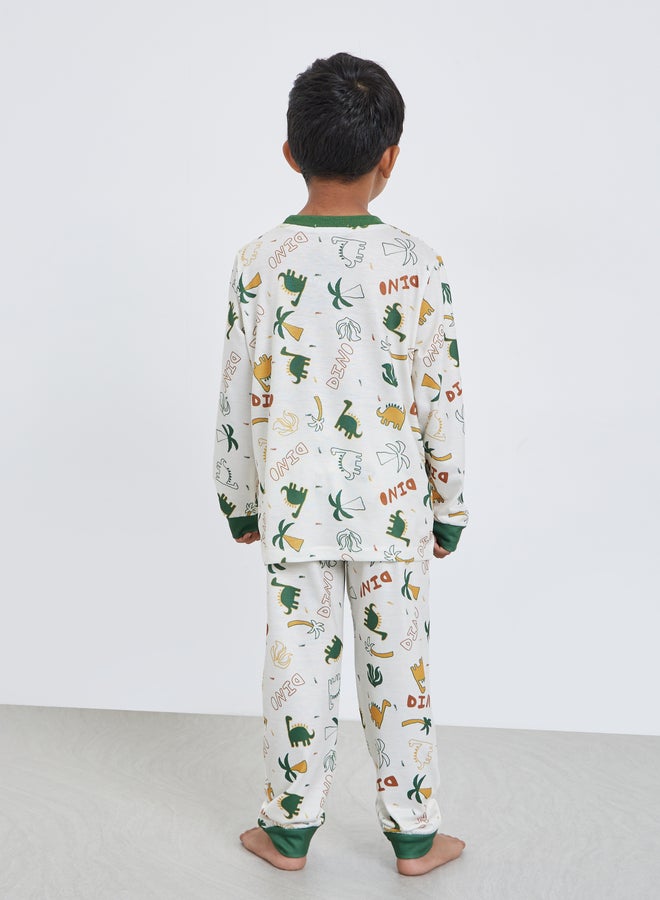 ستايلي طقم بيجاما وتيشيرت بطبعة ديناصور للأولاد - Image 4