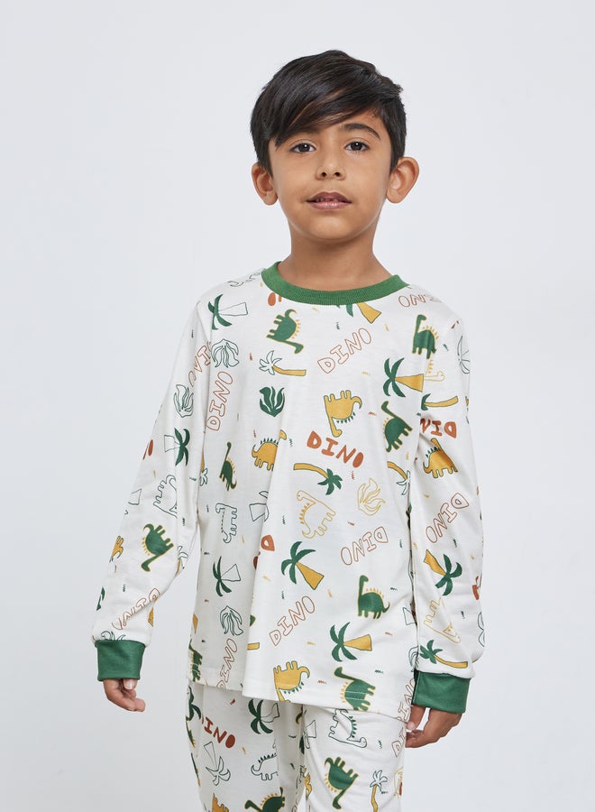 ستايلي طقم بيجاما وتيشيرت بطبعة ديناصور للأولاد - Image 2