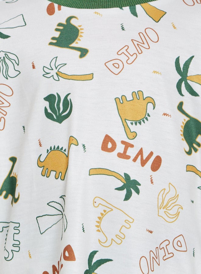 ستايلي طقم بيجاما وتيشيرت بطبعة ديناصور للأولاد - Image 3