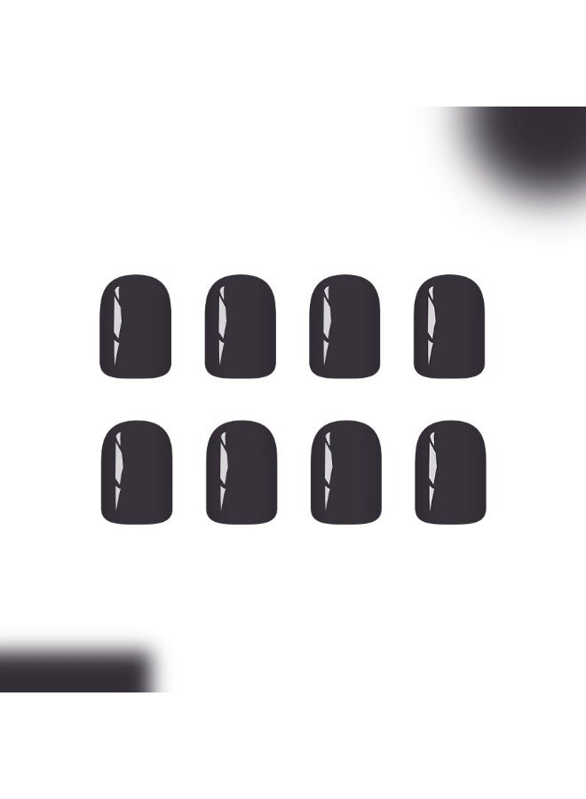 Goolsky Short Square Press-on Nails in Solid Dark Grey - Image 2