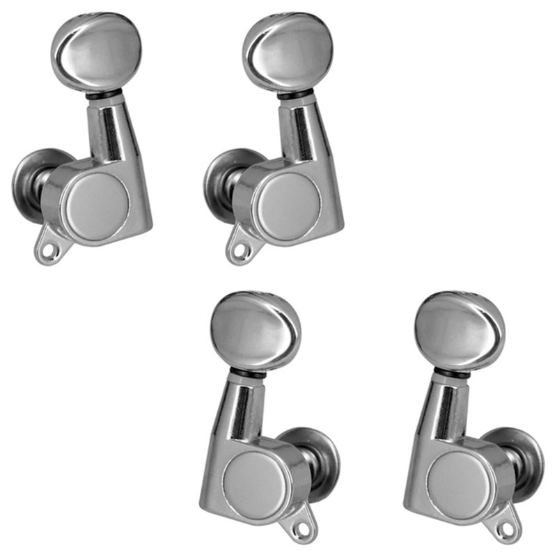 Ukulele Tuning Pegs 4 Pcs Silver 15 Gear Ratio Closed Style - Stable Accurate Tuning Ukulele Tuners for 4-String Ukulele Players - Image 1