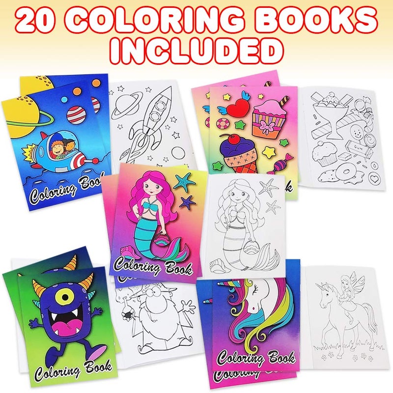 ArtCreativity Assorted Mini Coloring Books Bulk -Pack of 20 Small Color Booklets in 5 Designs - Perfect Kids Party Favors - Educational Art Gifts for Toddlers, Boys and Girls Ages 3-5, 6-8 - Image 2