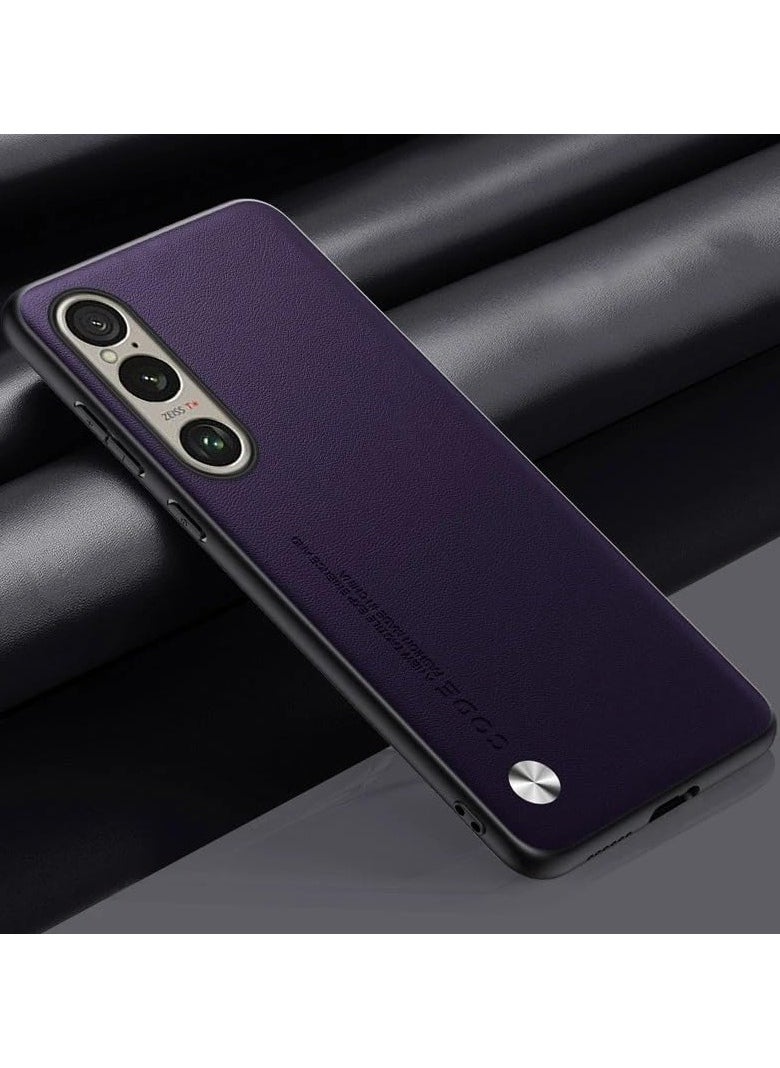 General Case Compatible with Sony Xperia 1 VI Case, Plain Leather Skin-friendly Anti-slip Phone Case Matte Bumper Shockproof Soft Edge Cover for Sony Xperia 1 VI 