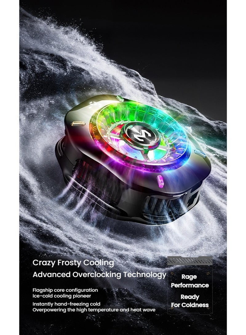 Memo Memo Portable Magnetic Phone Cooler with LED Display, Radiator Cooling Fan, New Design Phone Cooler Magnet Absorption,  for Gaming Live Streaming  Compatible with Mobile Phones Tablet iPad - Image 4