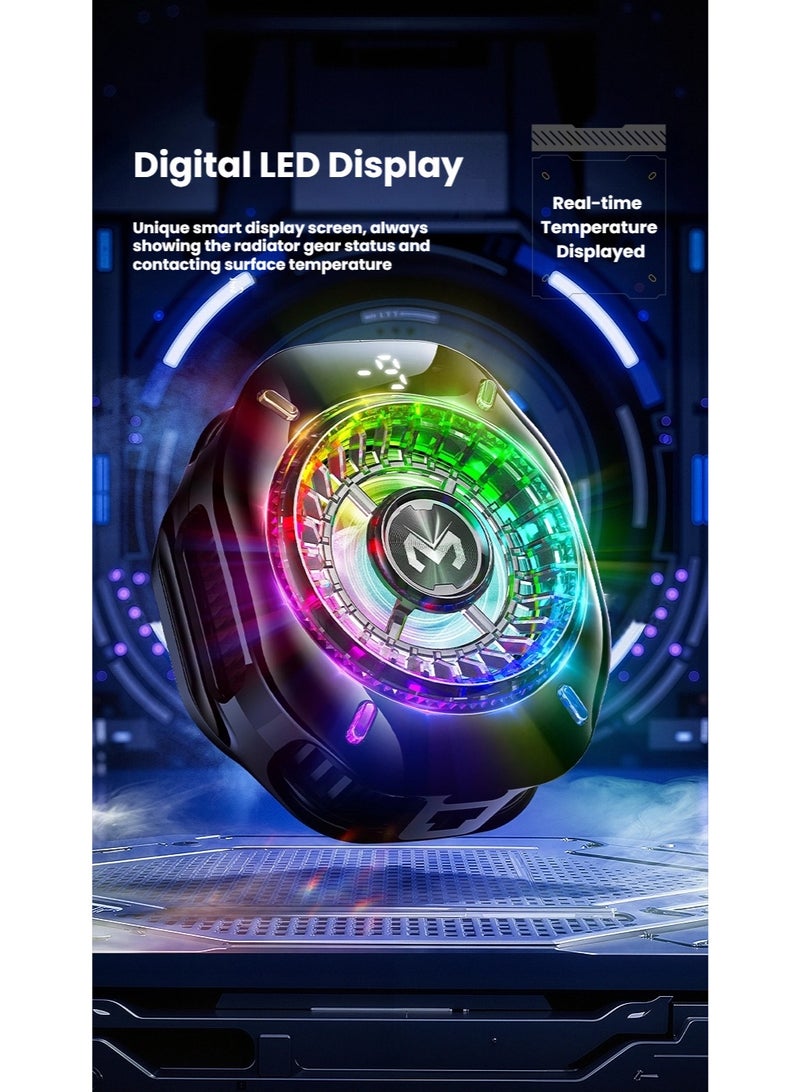 Memo Memo Portable Magnetic Phone Cooler with LED Display, Radiator Cooling Fan, New Design Phone Cooler Magnet Absorption,  for Gaming Live Streaming  Compatible with Mobile Phones Tablet iPad - Image 5