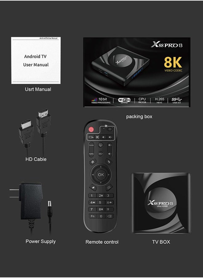 Generic - Intelligent 8K Ultra HD TV Box Android 13.0 work with Projector TVs & Mobile Phones - Image 1