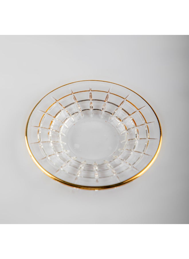 Soleter Soleter 6 Piece Tea And Coffee Glass Cups And Saucers British Set Transparent 4Oz Tea Cups And 6Pcs Saucers With Gold Rim On Top  - Image 1