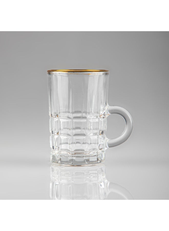 Soleter Soleter 6 Piece Tea And Coffee Glass Cups And Saucers British Set Transparent 4Oz Tea Cups And 6Pcs Saucers With Gold Rim On Top  - Image 5