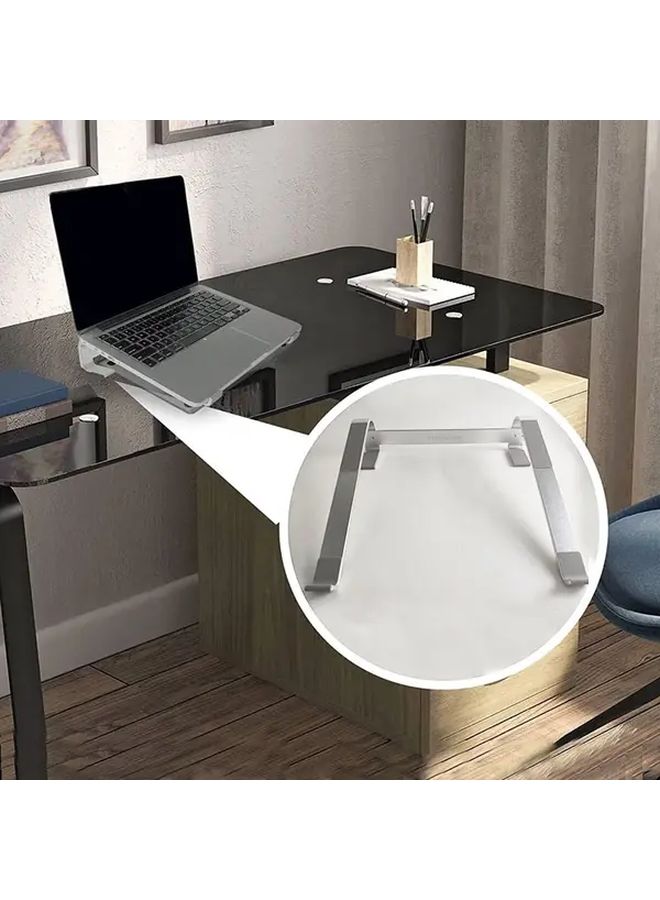 Aluminum Alloy Laptop Stand with Cooling System Portable Silvery Heat Dissipation - Image 1