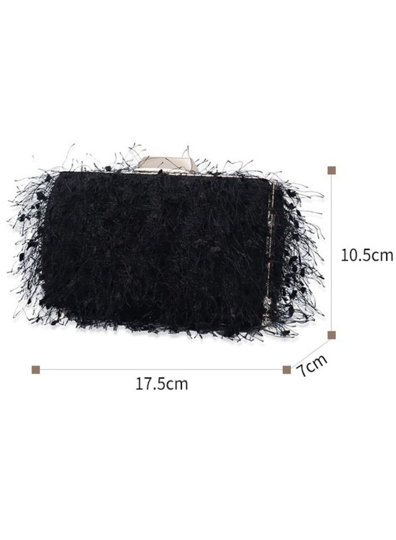 Miluraining Women Clutch Bag Evening Bag Purse with tassel decoration Small Crossbody Bag Handbag Shoulder Bag Satchel Bags Suitable for Party Prom Wedding - Image 3