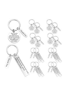 SYOSI Employee Appreciation Gifts - Bulk Thank You Keychains for Office Christmas Favors (Silver,16 Pcs)  - Image 1