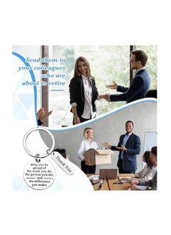 SYOSI Employee Appreciation Gifts - Bulk Thank You Keychains for Office Christmas Favors (Silver,16 Pcs)  - Image 3