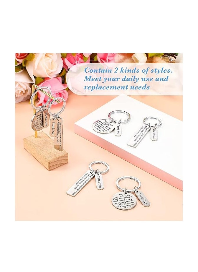 Employee Appreciation Gifts - Bulk Thank You Keychains for Office Christmas Favors (Silver,16 Pcs)