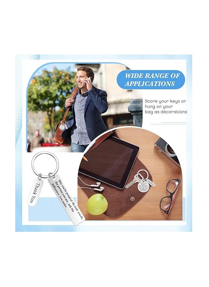 SYOSI Employee Appreciation Gifts - Bulk Thank You Keychains for Office Christmas Favors (Silver,16 Pcs)  - Image 5