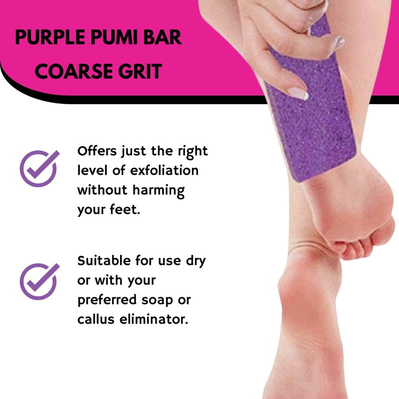 Mr. Pumice Purple PUMI Bar - Extra-Coarse, Pumice Stone for Feet Callus Remover, Pedicure Tools for Feet, Foot Scrubber for Dead Skin Remover, Foot Care, 6 Pack - Image 5
